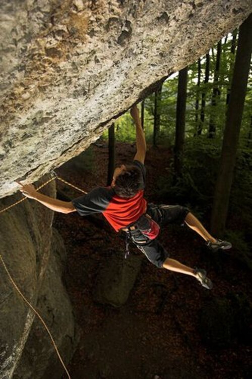 Kilian Fischhuber na Action Directe. Źródło: climbing.de